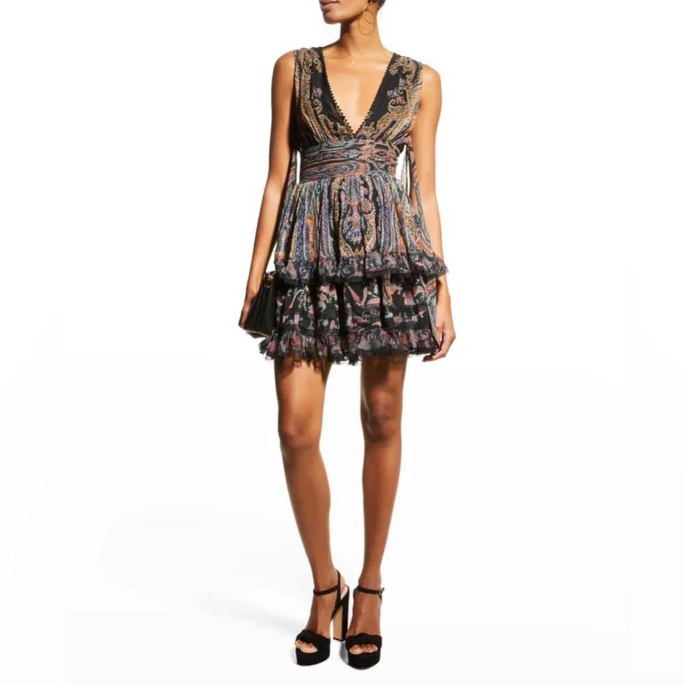 Rococo Sand Black and Gold Mini Dress